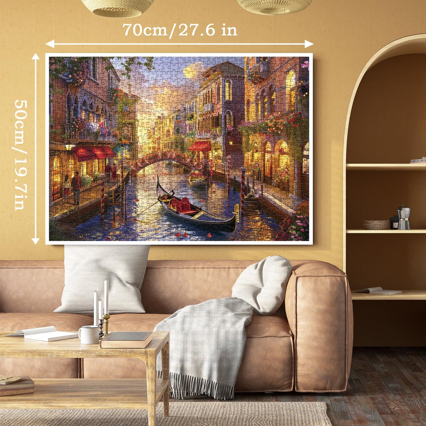 BBOLDIN Italy Venice Landscape 1000-Piece Puzzle – Colorful Sunset Canal Scene for Adults