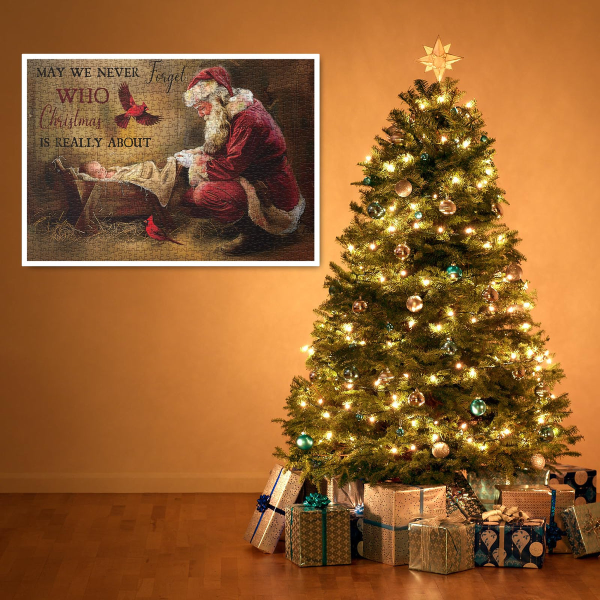 BBOLDIN Christmas Jesus Nativity Puzzle 1000 Pieces – Santa Claus Jigsaw, 50x70 cm
