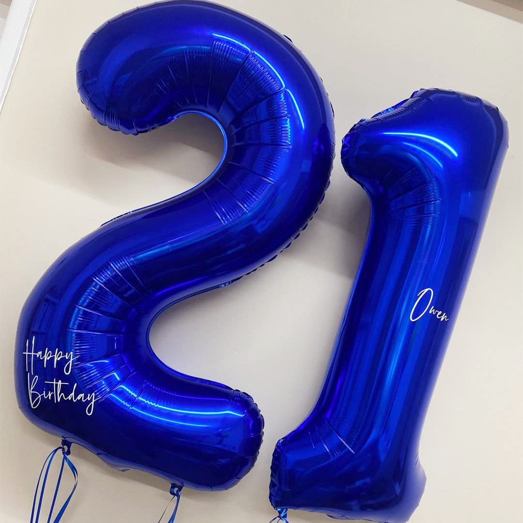BBPOOL Navy Blue Number 2 Balloon – 40 Inch Foil Birthday Decor