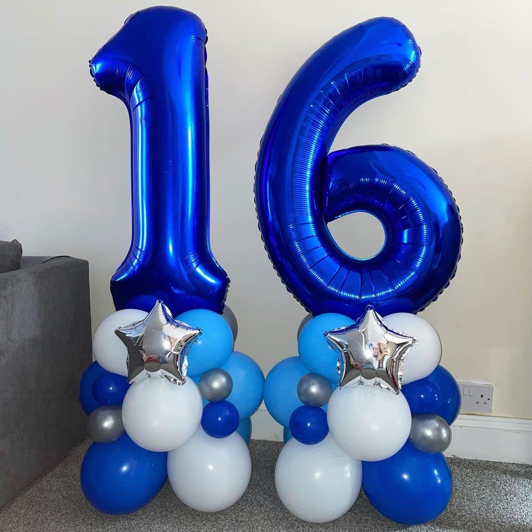 BBPOOL Navy Blue 40-Inch Number 6 Foil Balloon for Birthdays, Graduations & Celebrations