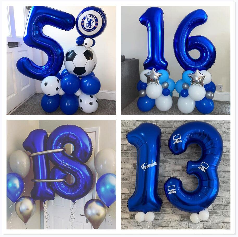 BBPOOL Navy Blue Number 2 Balloon – 40 Inch Foil Birthday Decor