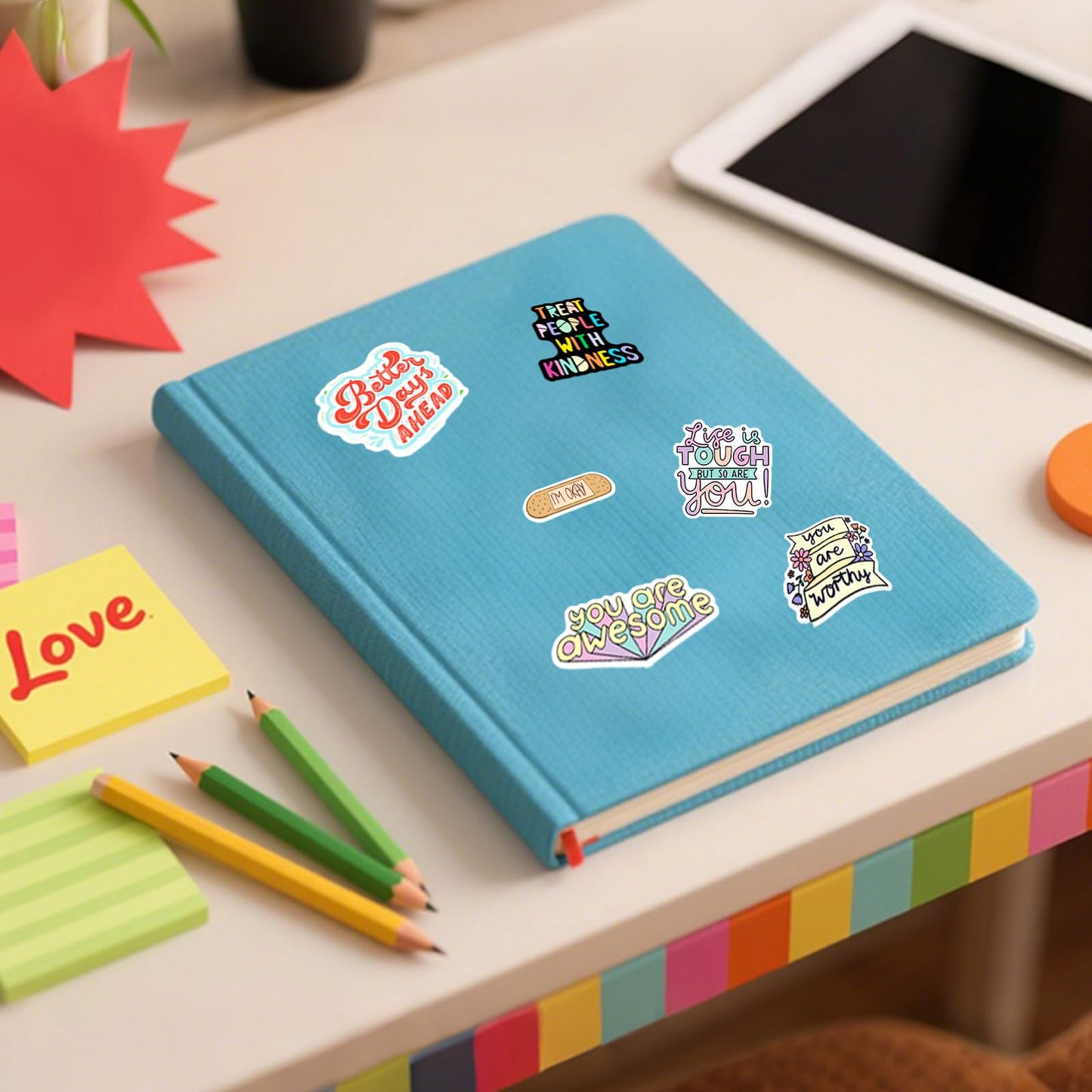 BBPOOL Inspirational Stickers – 100Pcs Waterproof Motivational Quotes