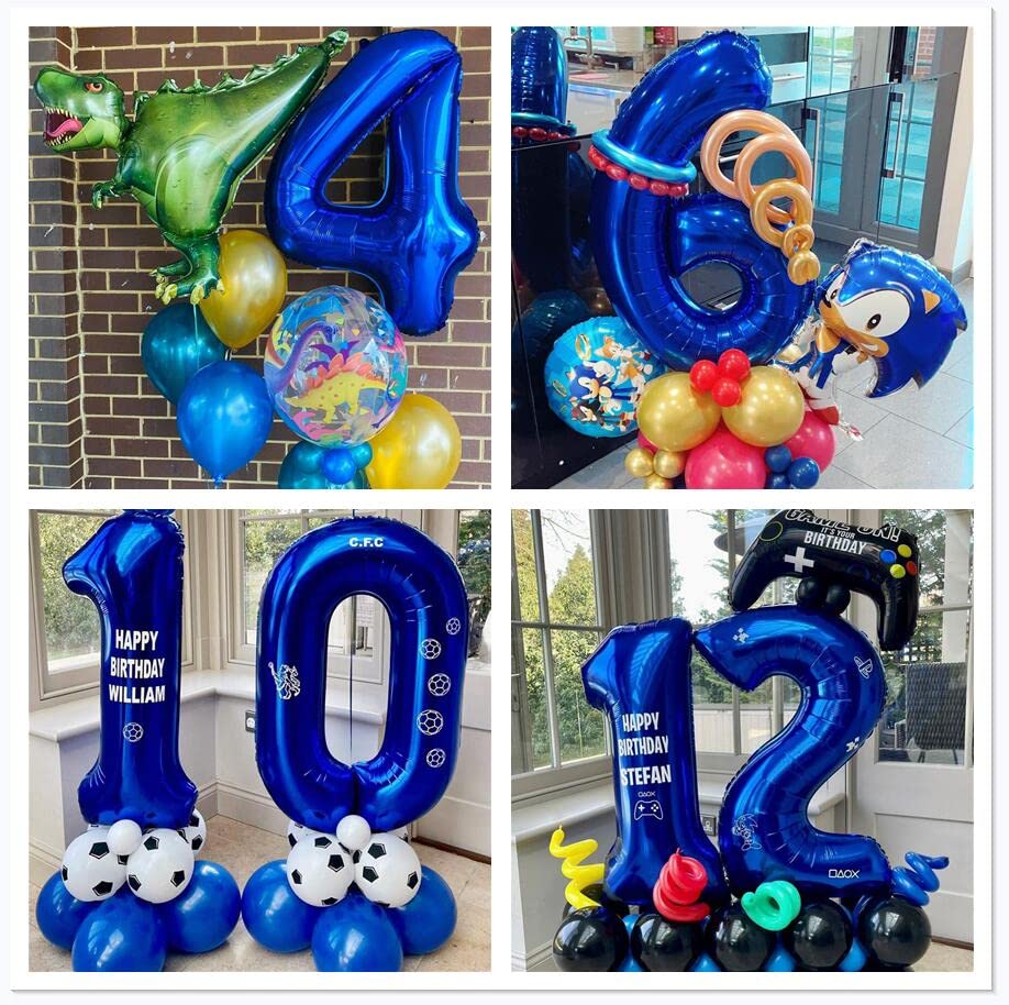 BBPOOL Navy Blue Number 2 Balloon – 40 Inch Foil Birthday Decor
