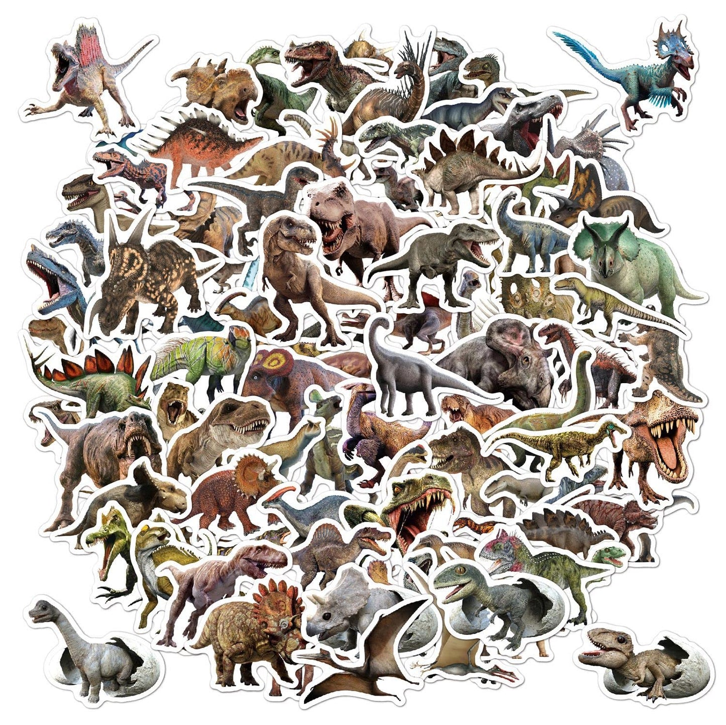 BBPOOL 100pcs Jurassic Dinosaur Stickers for Kids – Waterproof Vinyl Dino Stickers for Water Bottles, Laptops, Notebooks