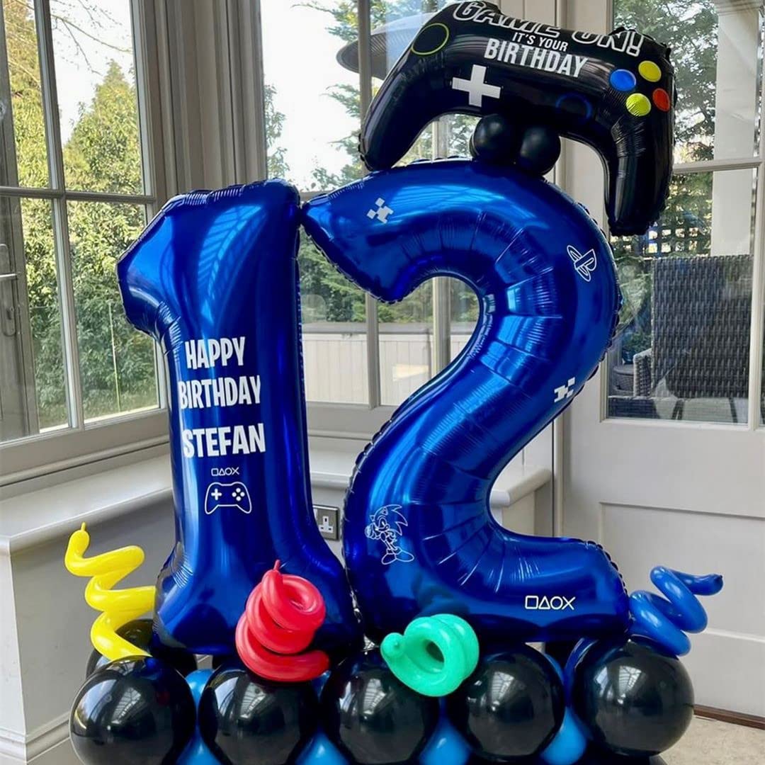 BBPOOL Navy Blue Number 2 Balloon – 40 Inch Foil Birthday Decor