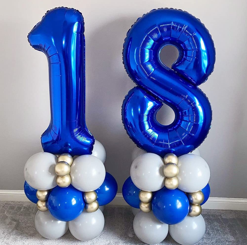 BBPOOL Navy Blue Number 7 Balloon - 40 Inch Large Foil Mylar Balloon for Birthday Parties & Celebrations