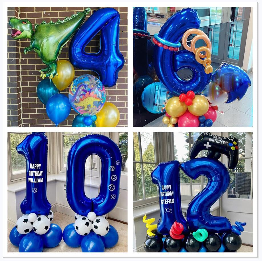BBPOOL Navy Blue 40-Inch Number 6 Foil Balloon for Birthdays, Graduations & Celebrations