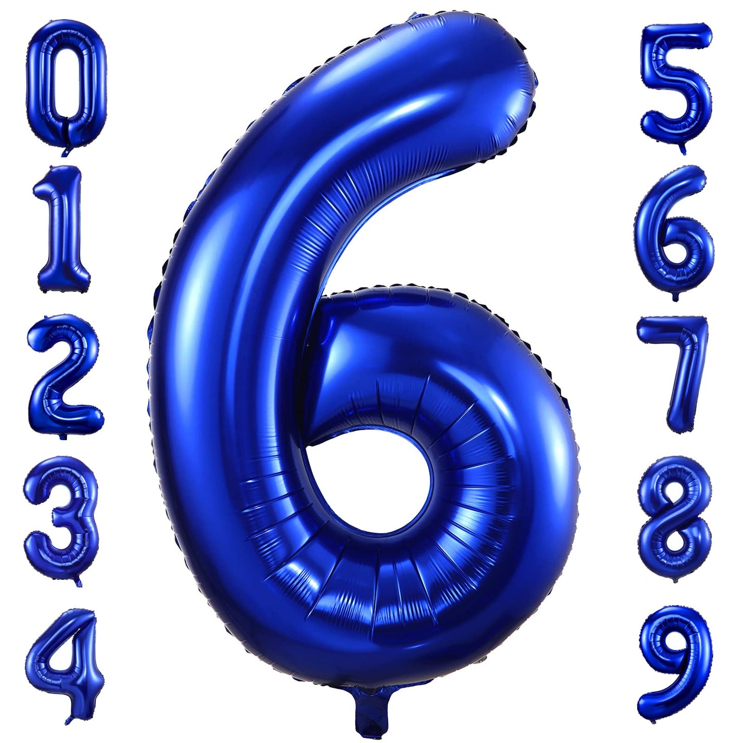 BBPOOL Navy Blue 40-Inch Number 6 Foil Balloon for Birthdays, Graduations & Celebrations