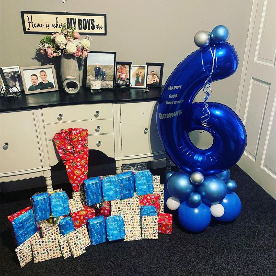 BBPOOL Navy Blue 40-Inch Number 6 Foil Balloon for Birthdays, Graduations & Celebrations