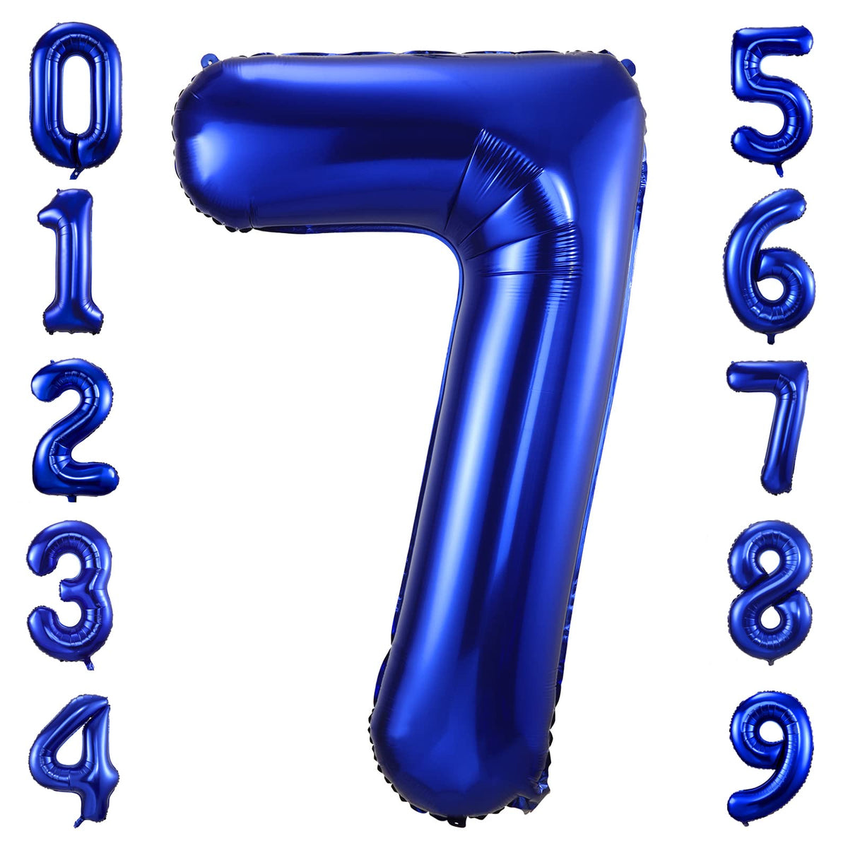 BBPOOL Navy Blue Number 7 Balloon - 40 Inch Large Foil Mylar Balloon for Birthday Parties & Celebrations