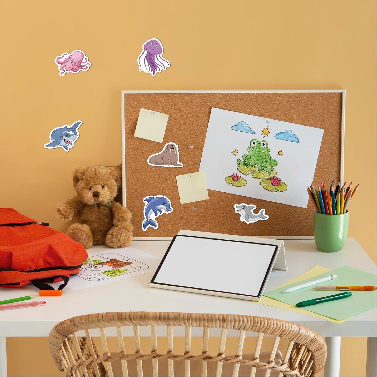 BBPOOL 100pcs Sea Animals Stickers – Waterproof Vinyl Ocean Stickers for Water Bottles, Notebooks & Laptops