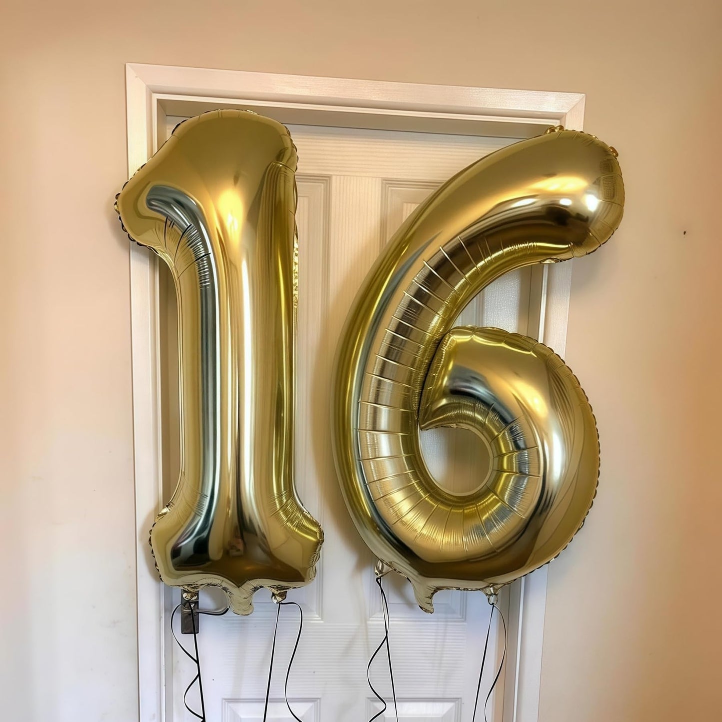 BBPOOL Champagne Gold 40in Number 5 Balloon – Large Foil Mylar Birthday Party Decor