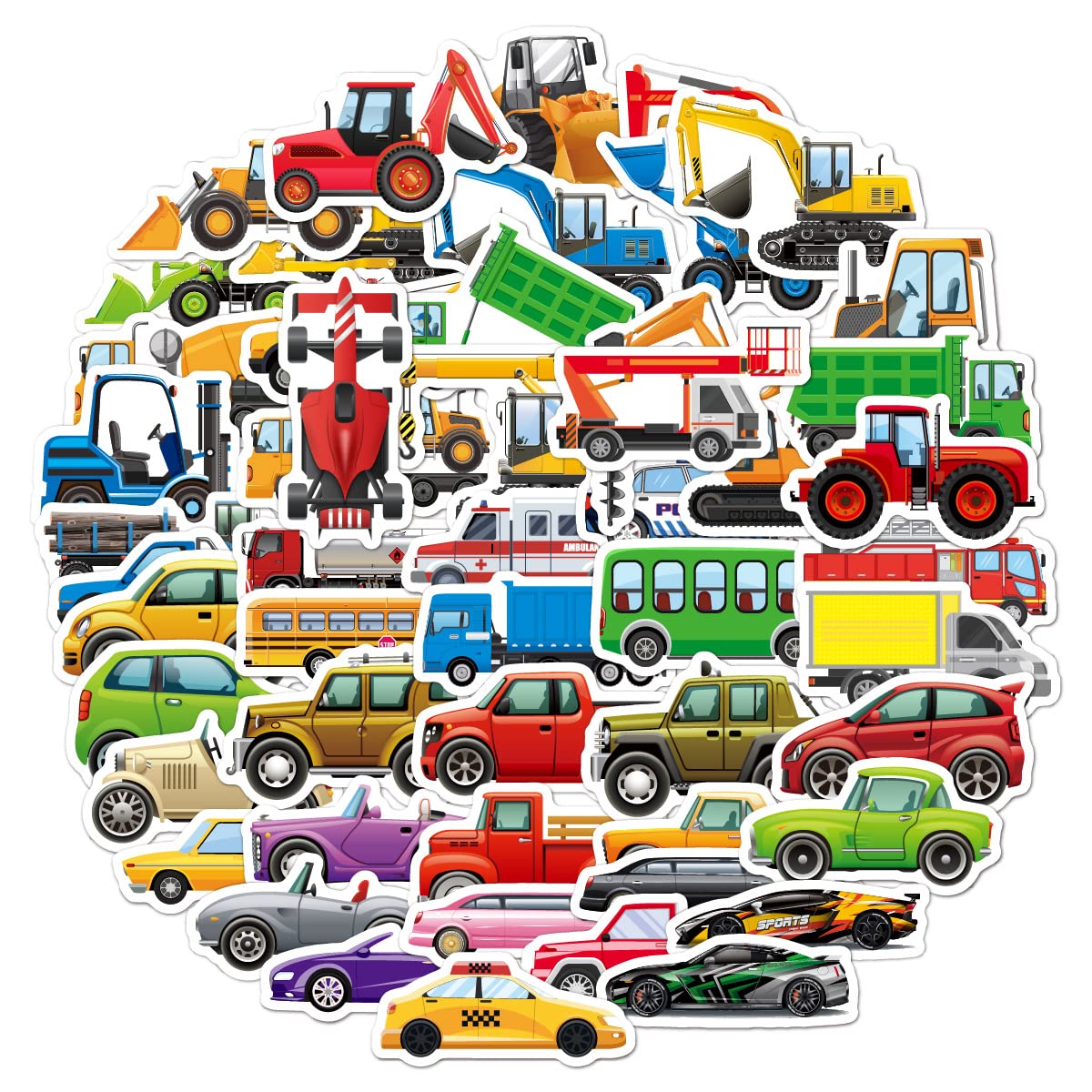 BBPOOL 100pcs Truck & Car Stickers – Waterproof Vinyl for Water Bottles, Laptops and Skateboards