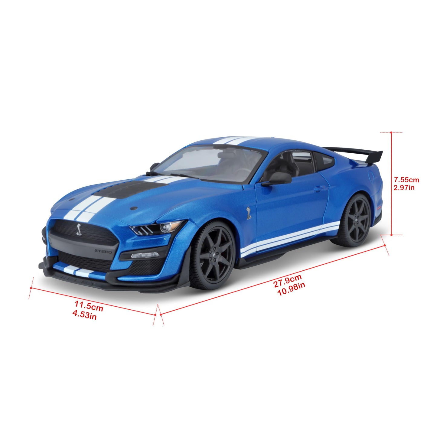 BBurago 1:18 Special Edition 2020 Mustang Shelby GT500 Die-Cast Car - Orange/Blue