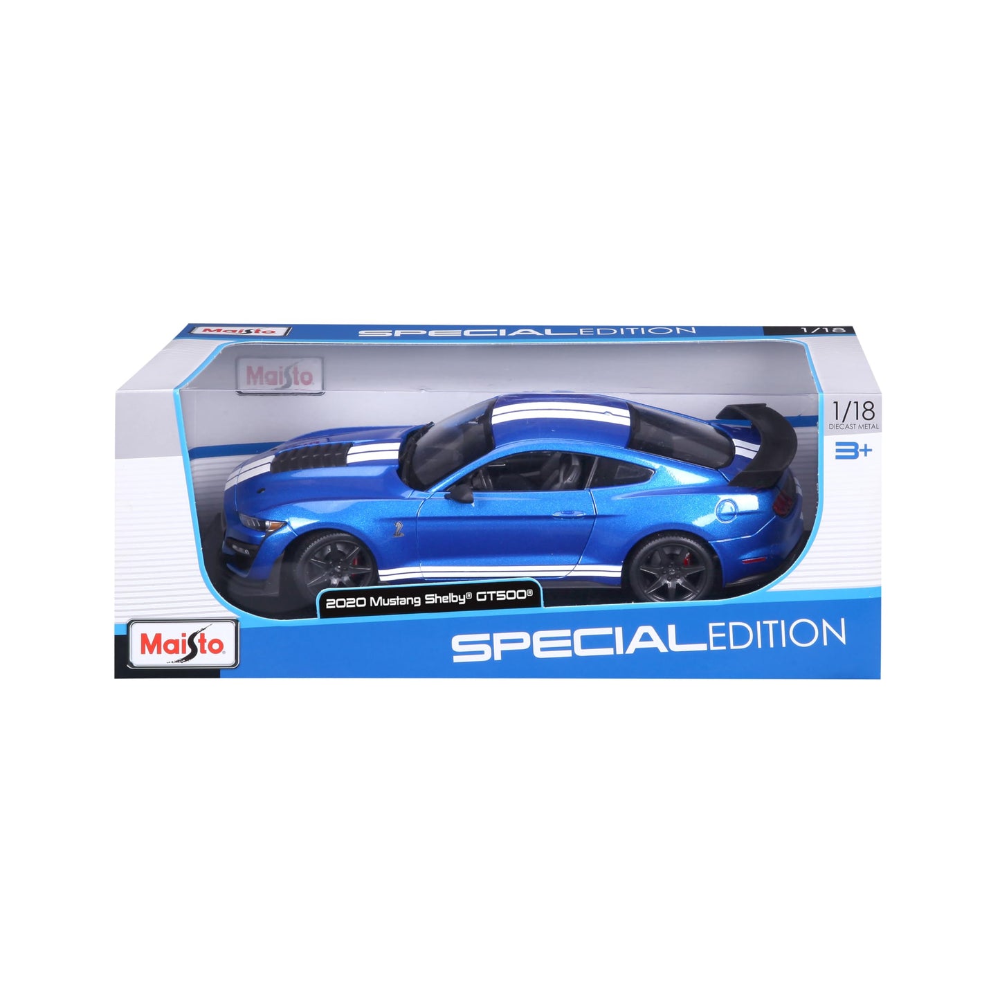 BBurago 1:18 Special Edition 2020 Mustang Shelby GT500 Die-Cast Car - Orange/Blue