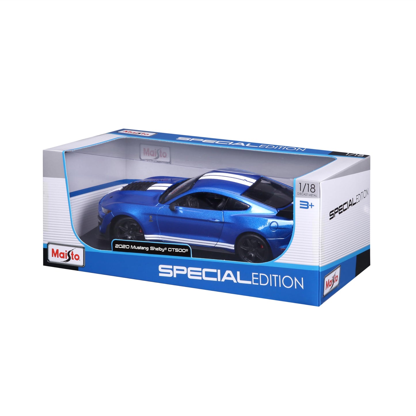 BBurago 1:18 Special Edition 2020 Mustang Shelby GT500 Die-Cast Car - Orange/Blue
