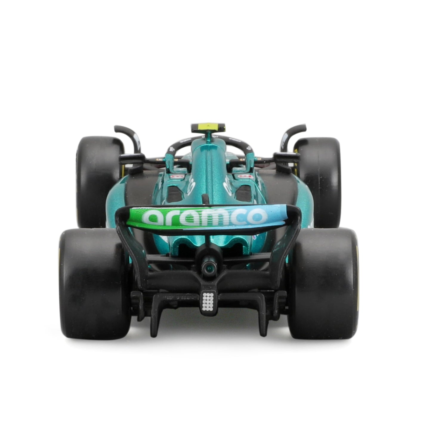 Bburago 1:43 Aston Martin AMR23 Diecast — 2023 Formula Race with Driver Helmet