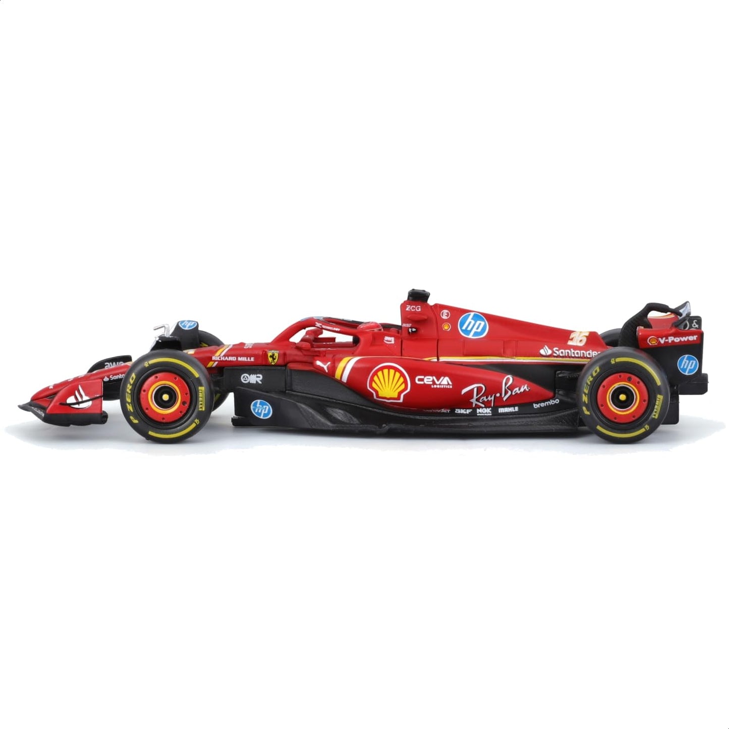Bburago 1:43 Ferrari SF24 w/ Helmet (2024) – Leclerc #16 | Maisto Licensed Die-Cast