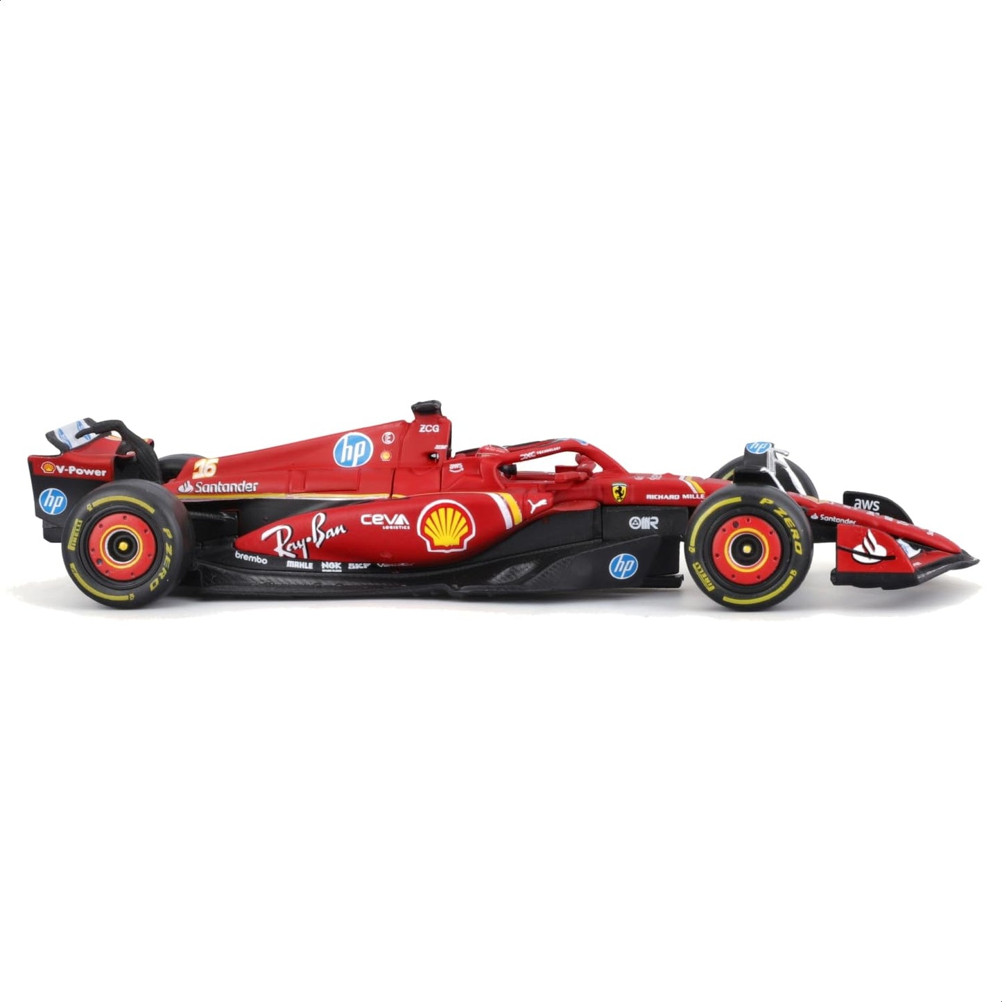 Bburago 1:43 Ferrari SF24 w/ Helmet (2024) – Leclerc #16 | Maisto Licensed Die-Cast