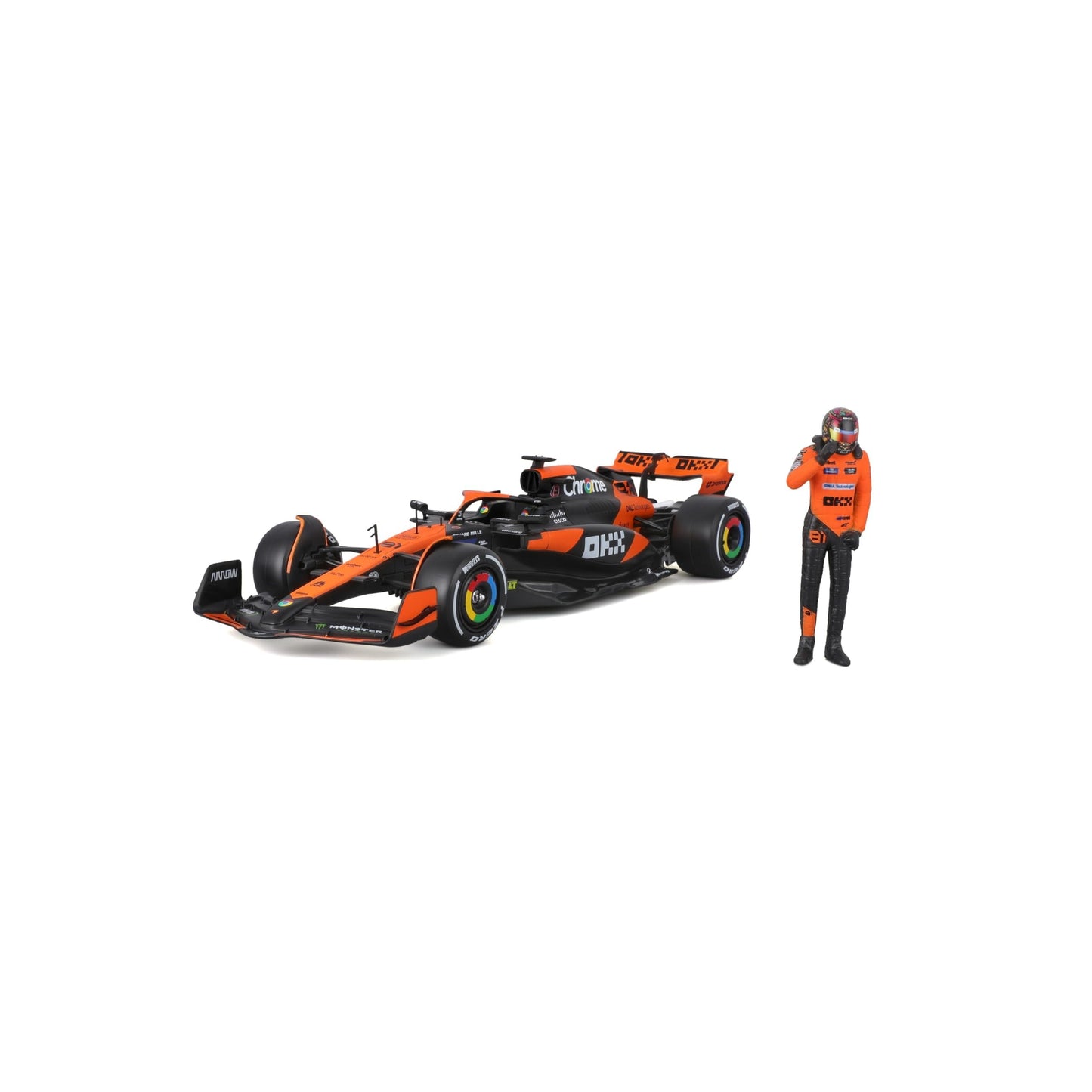 Bburago 1:24 2024 Race McLaren MCL38 with Figure - Piastri #81