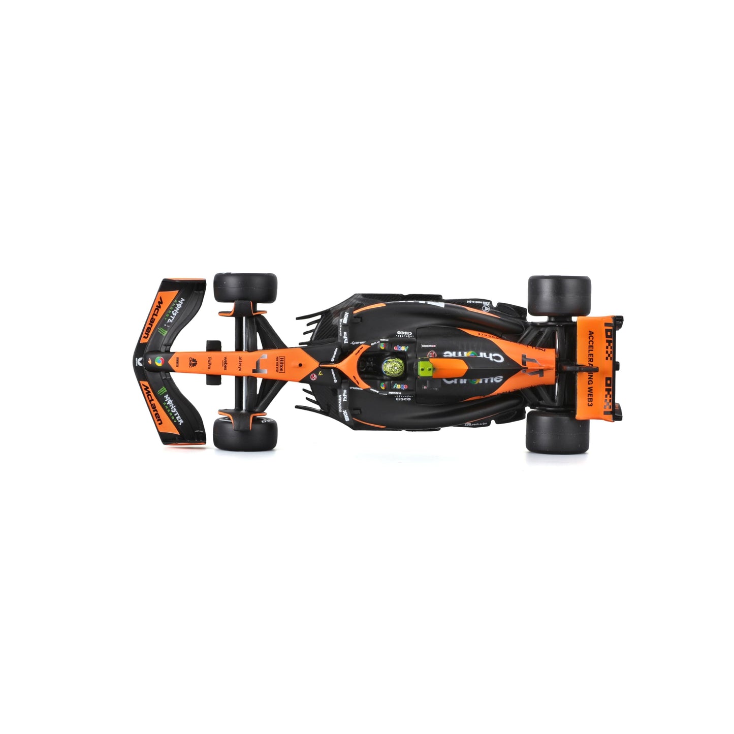 BBURAGO 1:43 2024 McLaren MCL38 Die-Cast Model – Norris #4 with Helmet