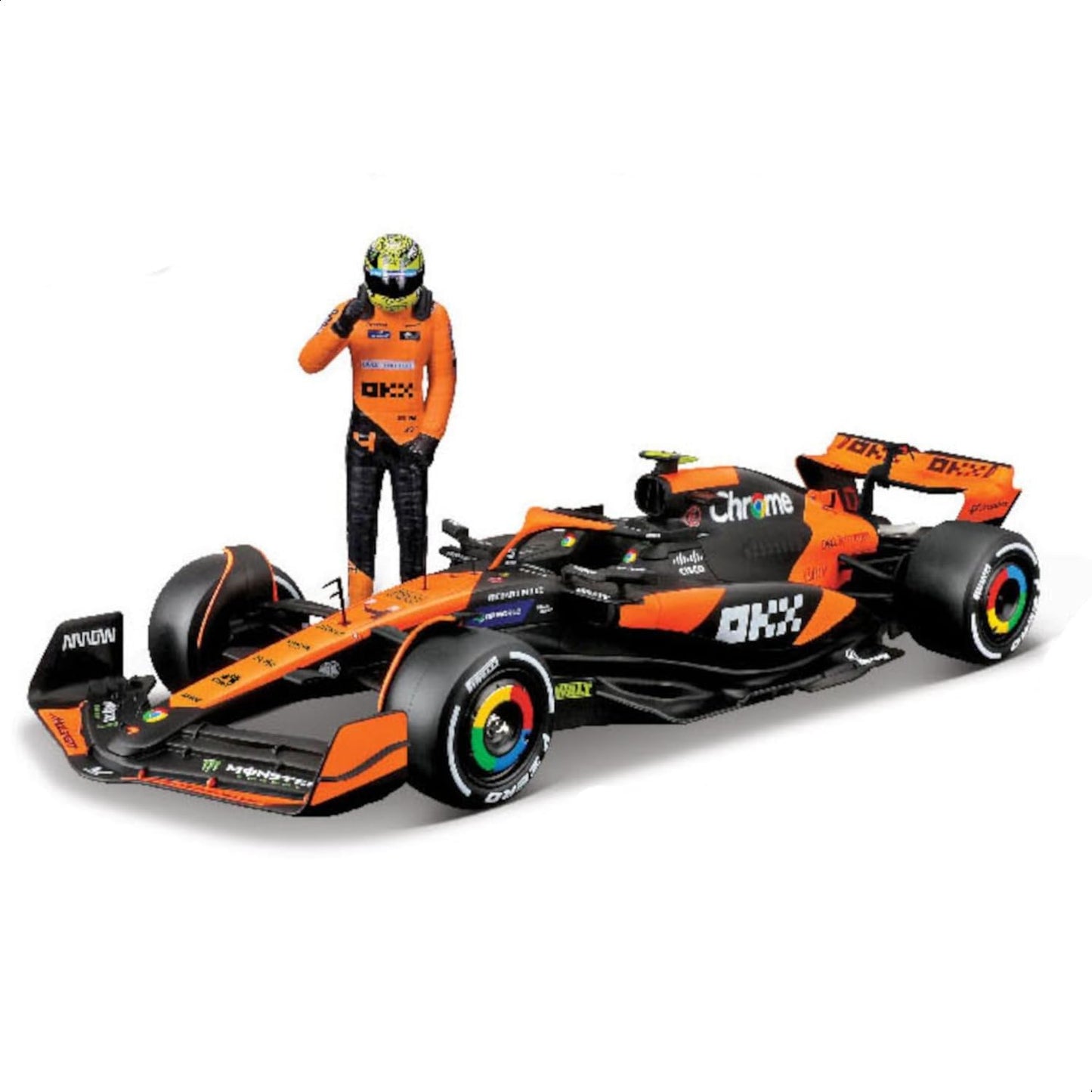 Bburago 1:24 2024 Race McLaren MCL38 with Norris #4 – Die-Cast Model Car