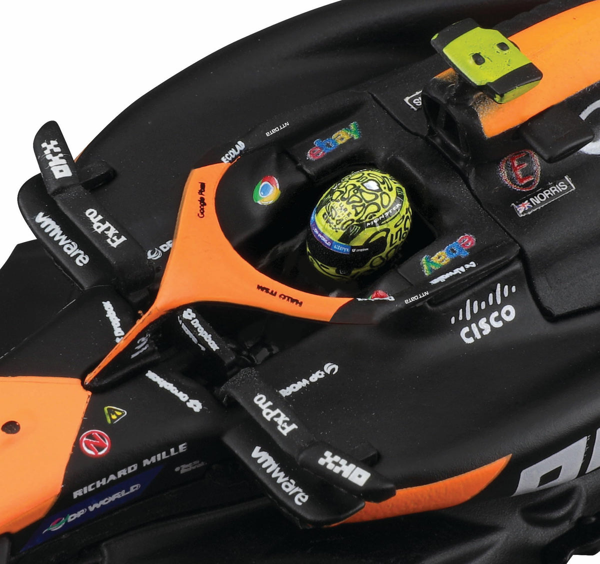 BBURAGO 1:43 2024 McLaren MCL38 Die-Cast Model – Norris #4 with Helmet