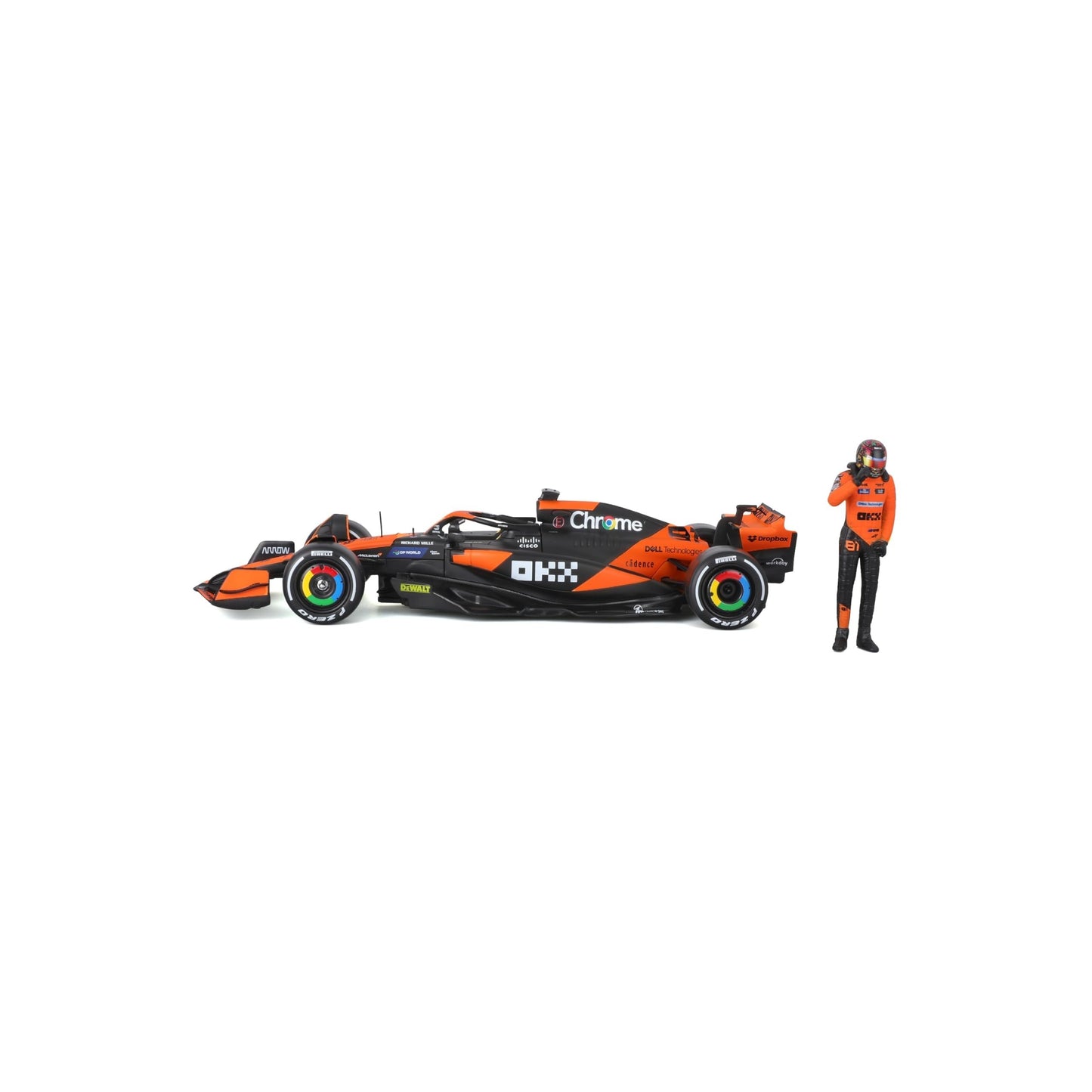 Bburago 1:24 2024 Race McLaren MCL38 with Figure - Piastri #81