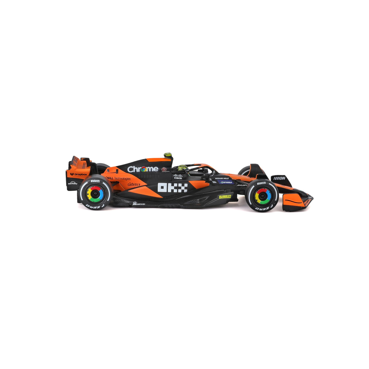 BBURAGO 1:43 2024 McLaren MCL38 Die-Cast Model – Norris #4 with Helmet