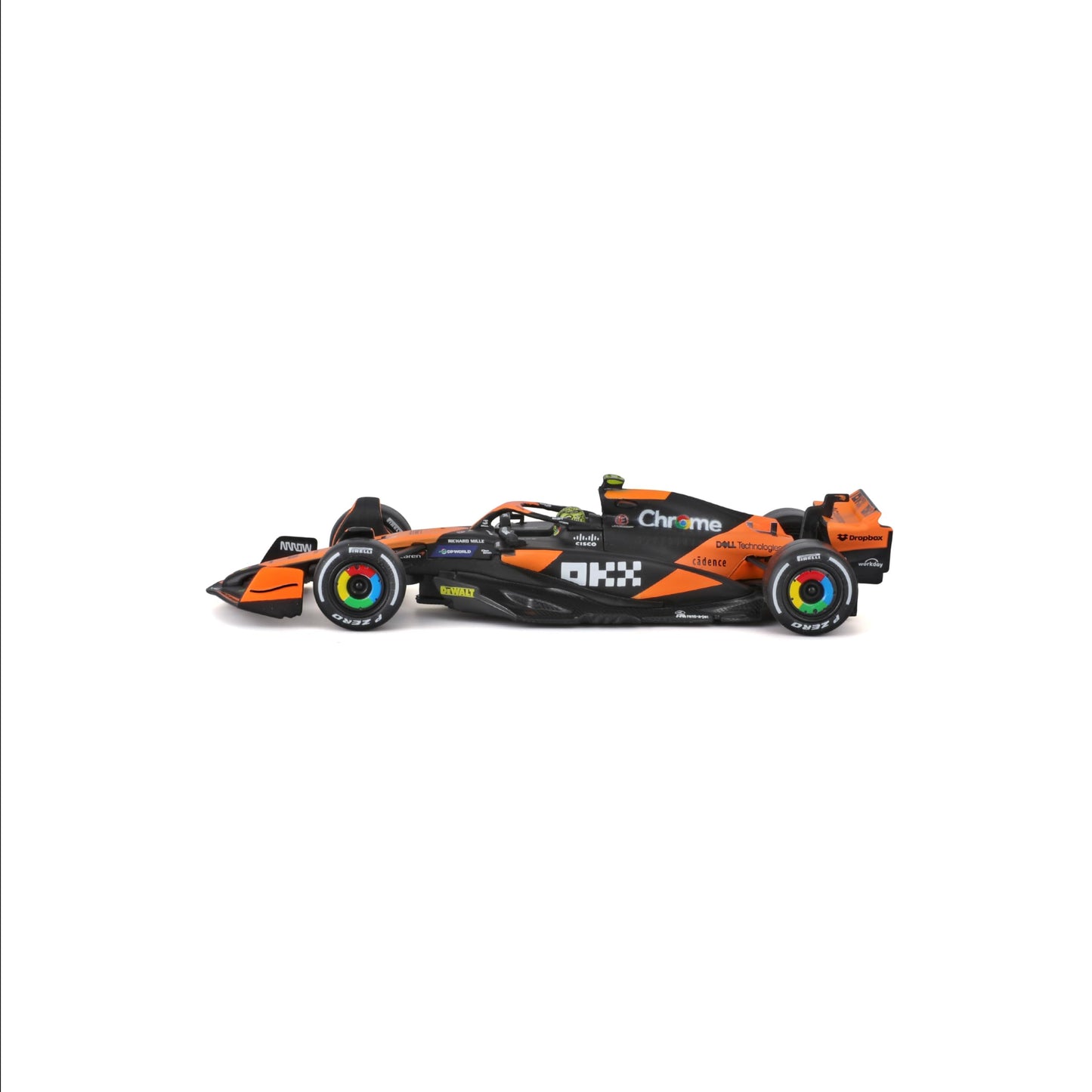 BBURAGO 1:43 2024 McLaren MCL38 Die-Cast Model – Norris #4 with Helmet