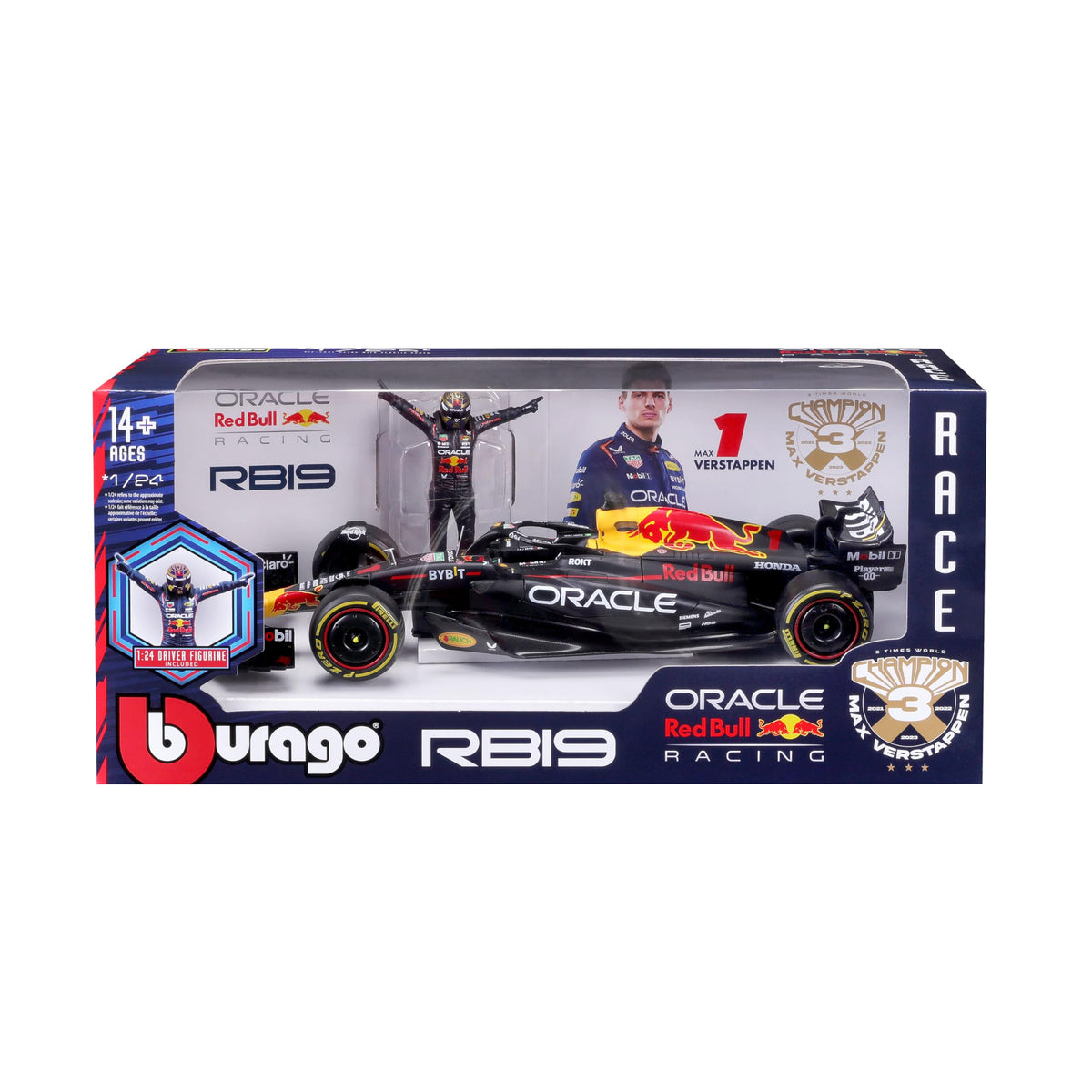 Bburago 1:24 2023 Race Oracle RB19 Die-Cast Car with Verstappen Figure