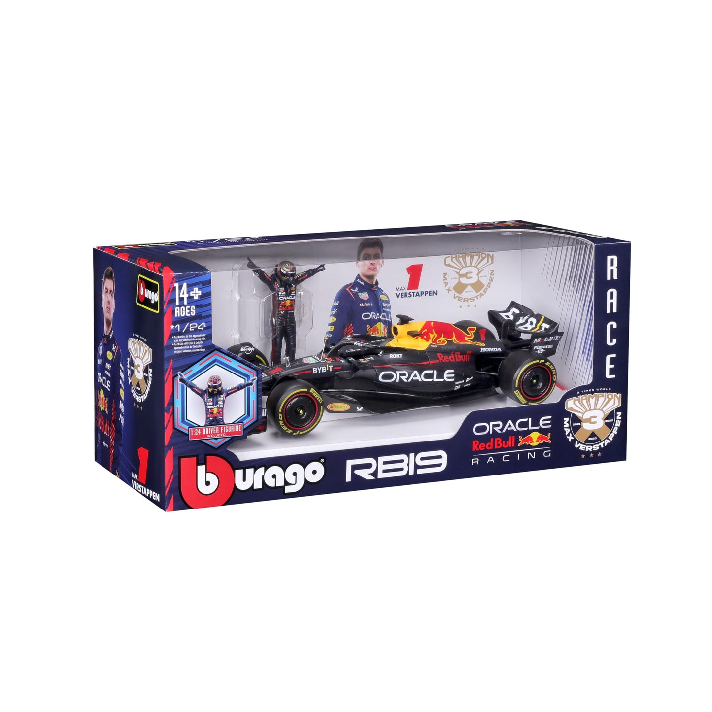 Bburago 1:24 2023 Race Oracle RB19 Die-Cast Car with Verstappen Figure
