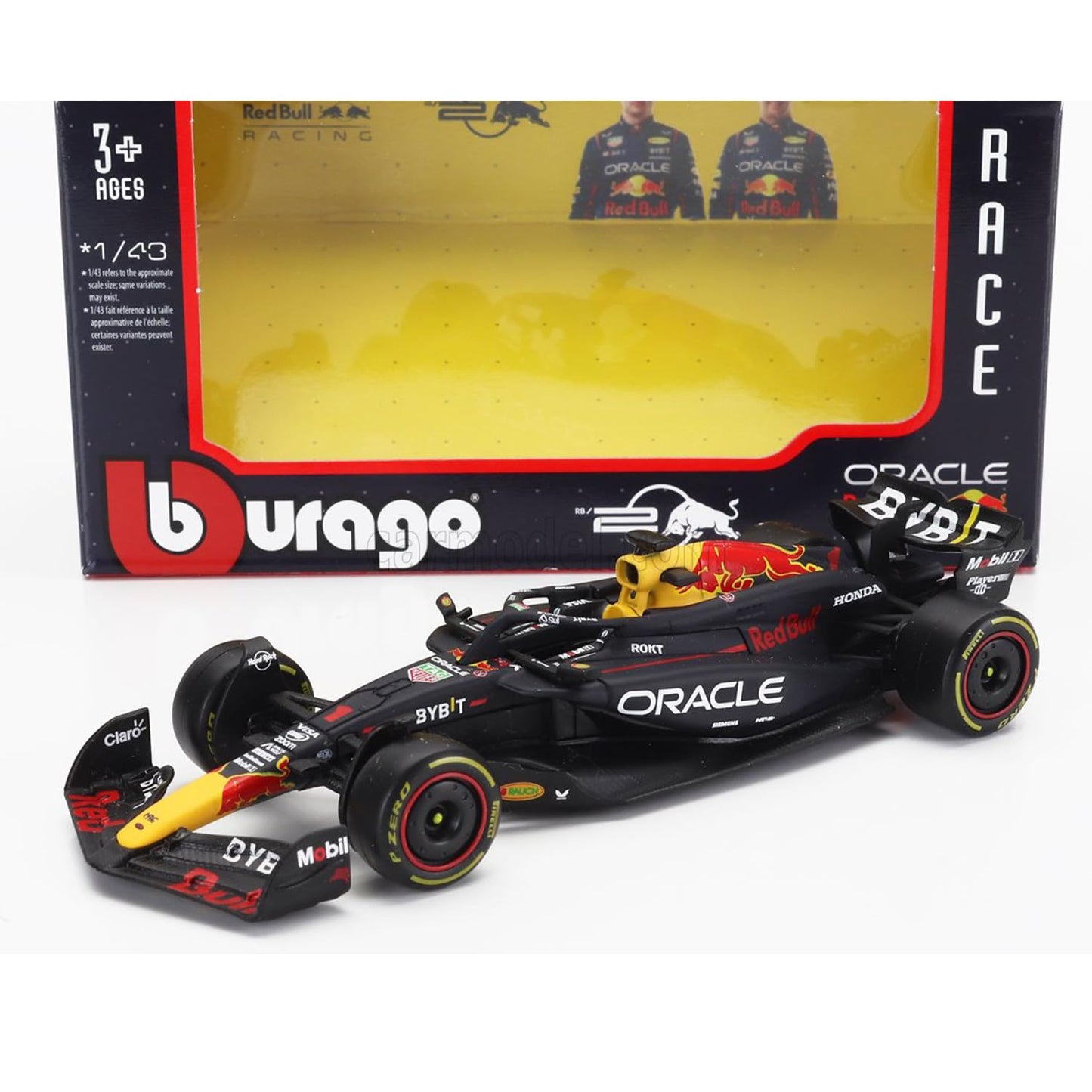BBurago 1/43 Red Bull Racing RB20 F1 GP 2024 Race Collection – Max Verstappen #1 Diecast Model