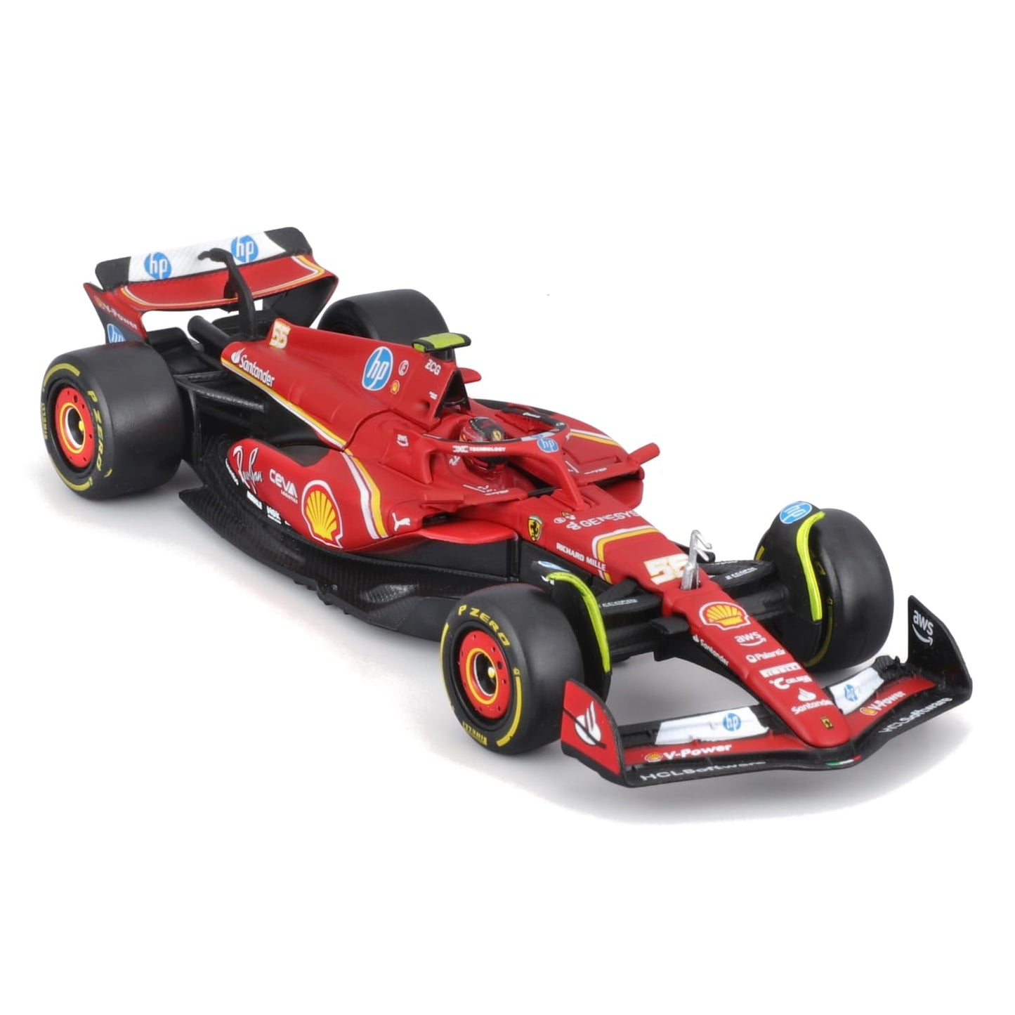 Bburago 1:43 SFR Ferrari SF-24 w/ Helmet (2024) – Die-Cast Model