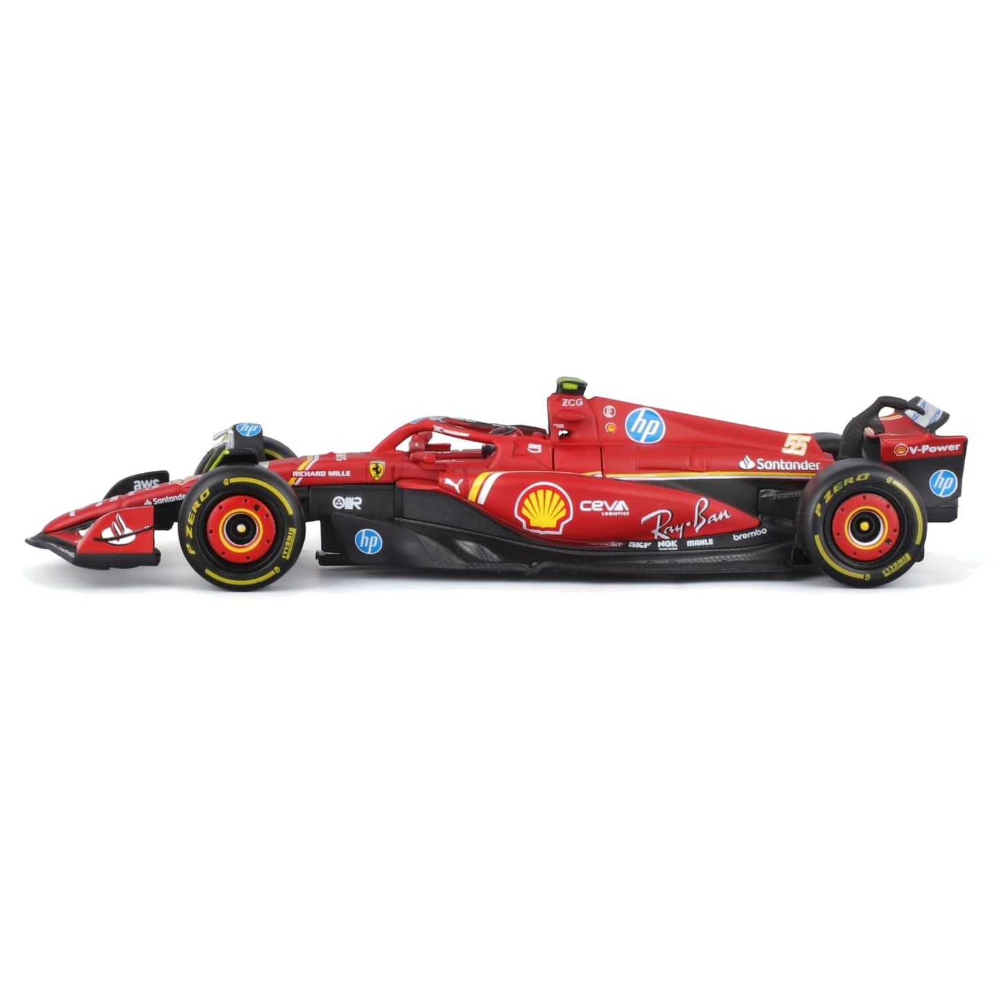 Bburago 1:43 SFR Ferrari SF-24 w/ Helmet (2024) – Die-Cast Model