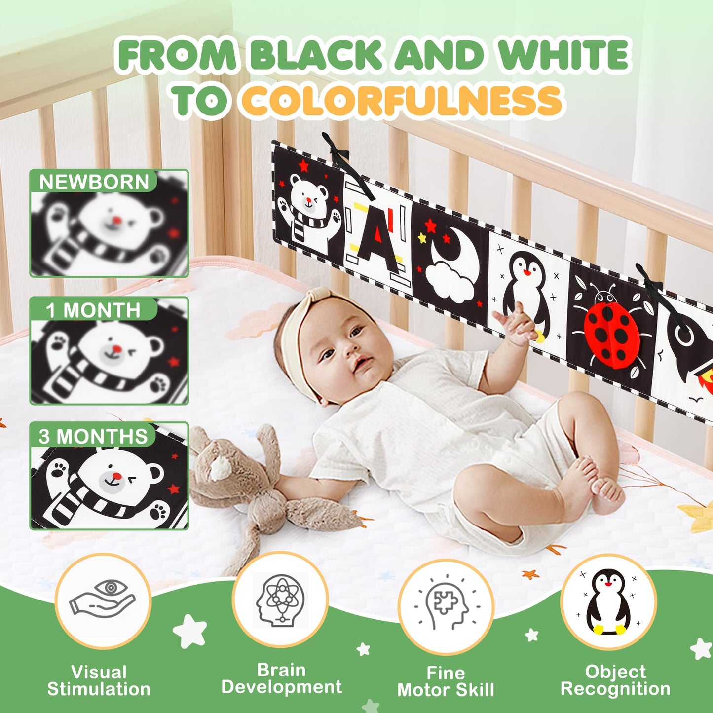 BBWOO High-Contrast Baby Toys — Tummy Time Mirror & Visual Stimulation (0–6 Months)