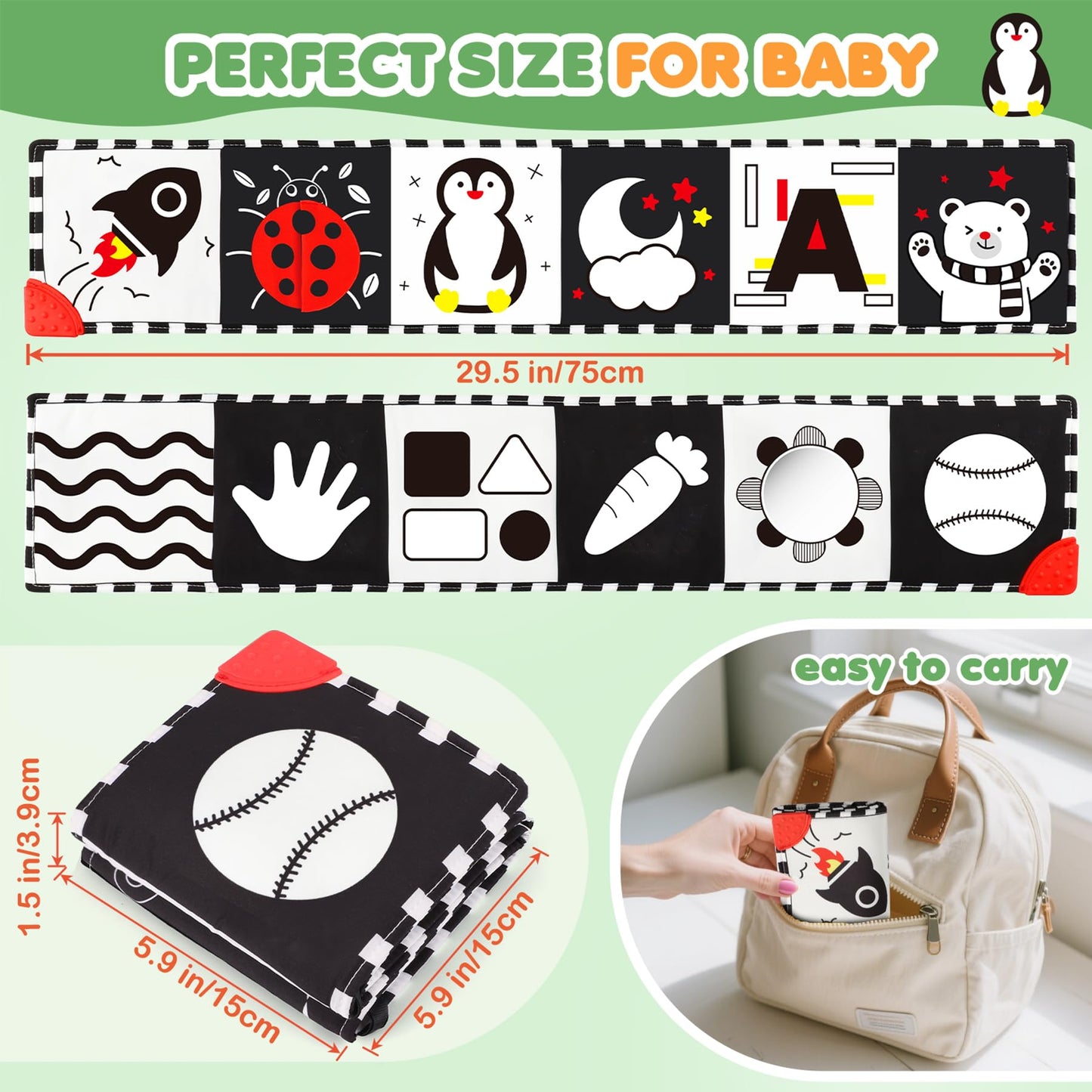 BBWOO High-Contrast Baby Toys — Tummy Time Mirror & Visual Stimulation (0–6 Months)
