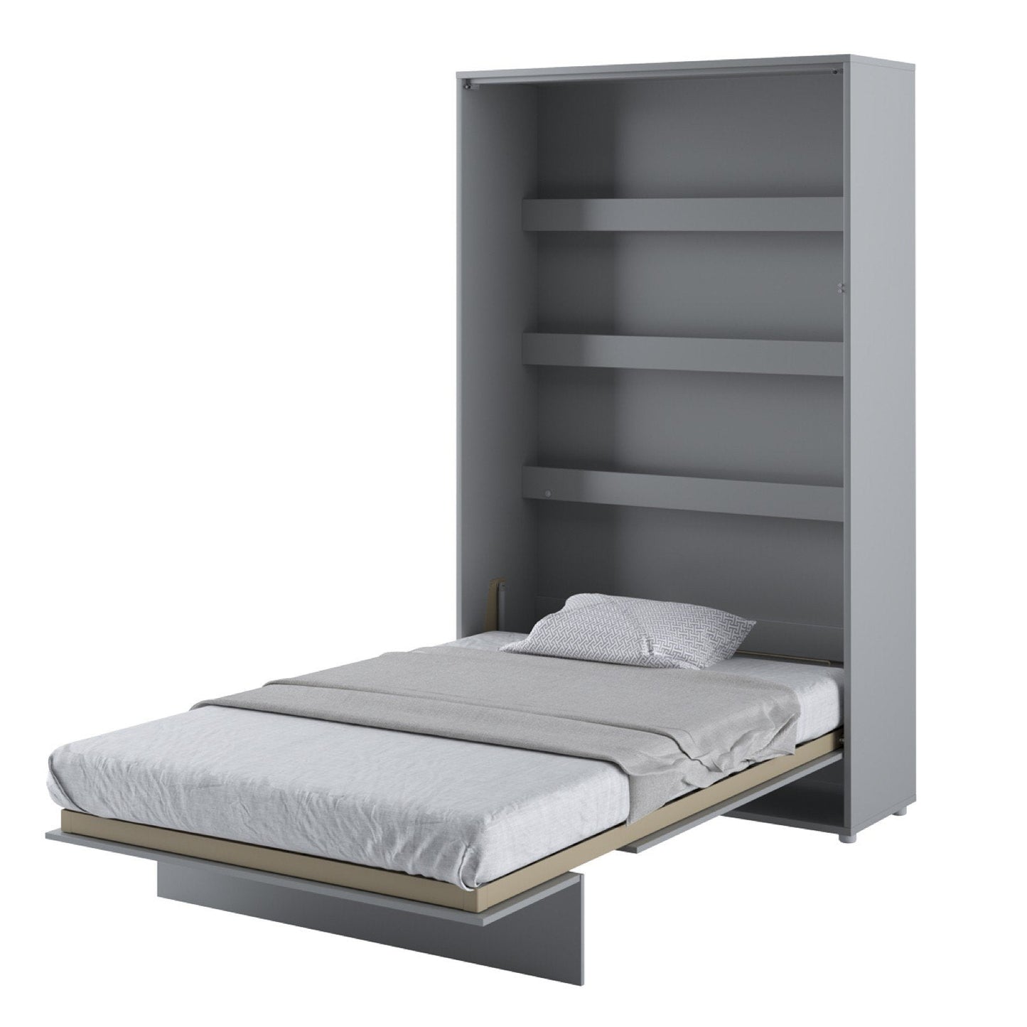 Vertical Folding Wall Bed – Small Double 120cm | Hidden Pull Down Bed with Gas Soft-Close & Locking System