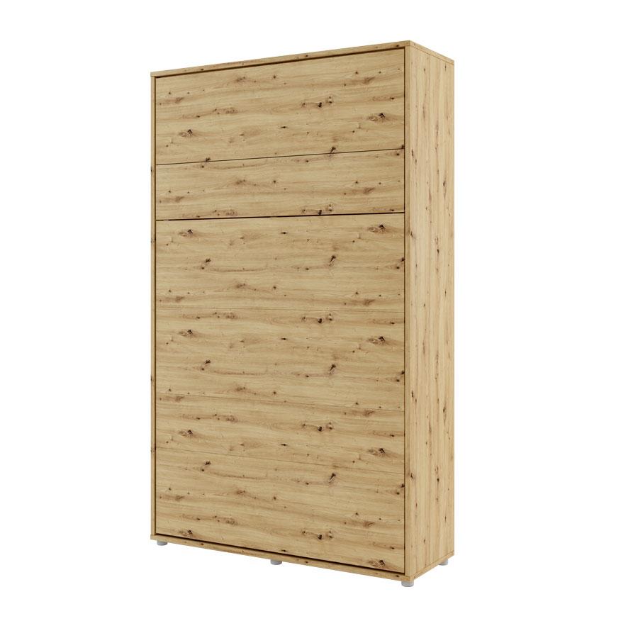 Vertical Folding Wall Bed – Small Double 120cm | Hidden Pull Down Bed with Gas Soft-Close & Locking System