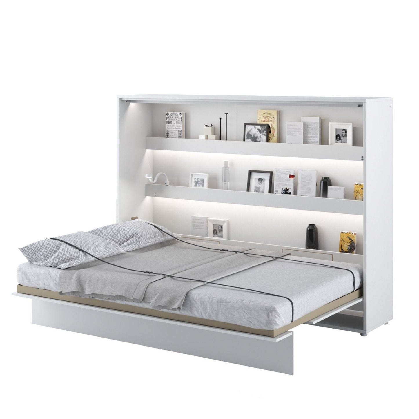 Horizontal Folding Wall Bed – Double 140cm | Hidden Pull Down Bed with Gas Soft-Close & Locking System