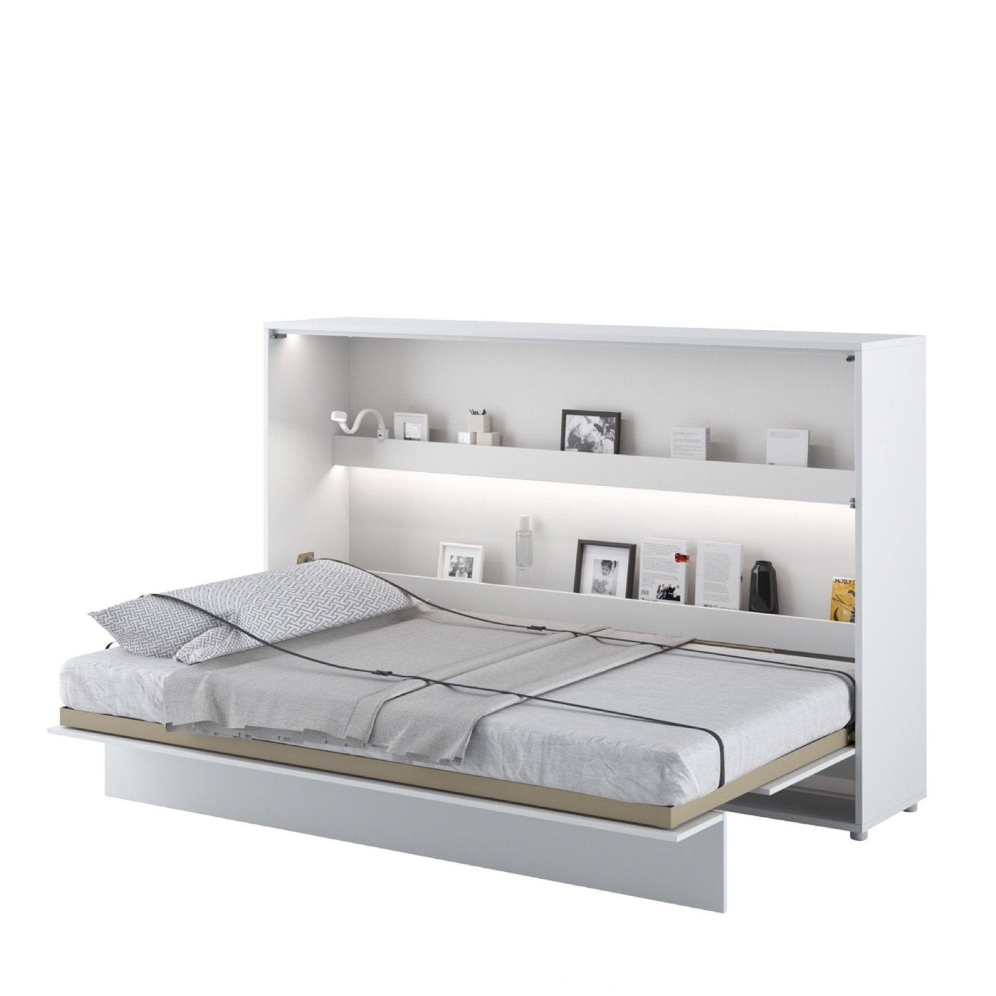 Horizontal Folding Wall Bed – Small Double 120cm | Hidden Pull Down Bed with Gas Soft-Close