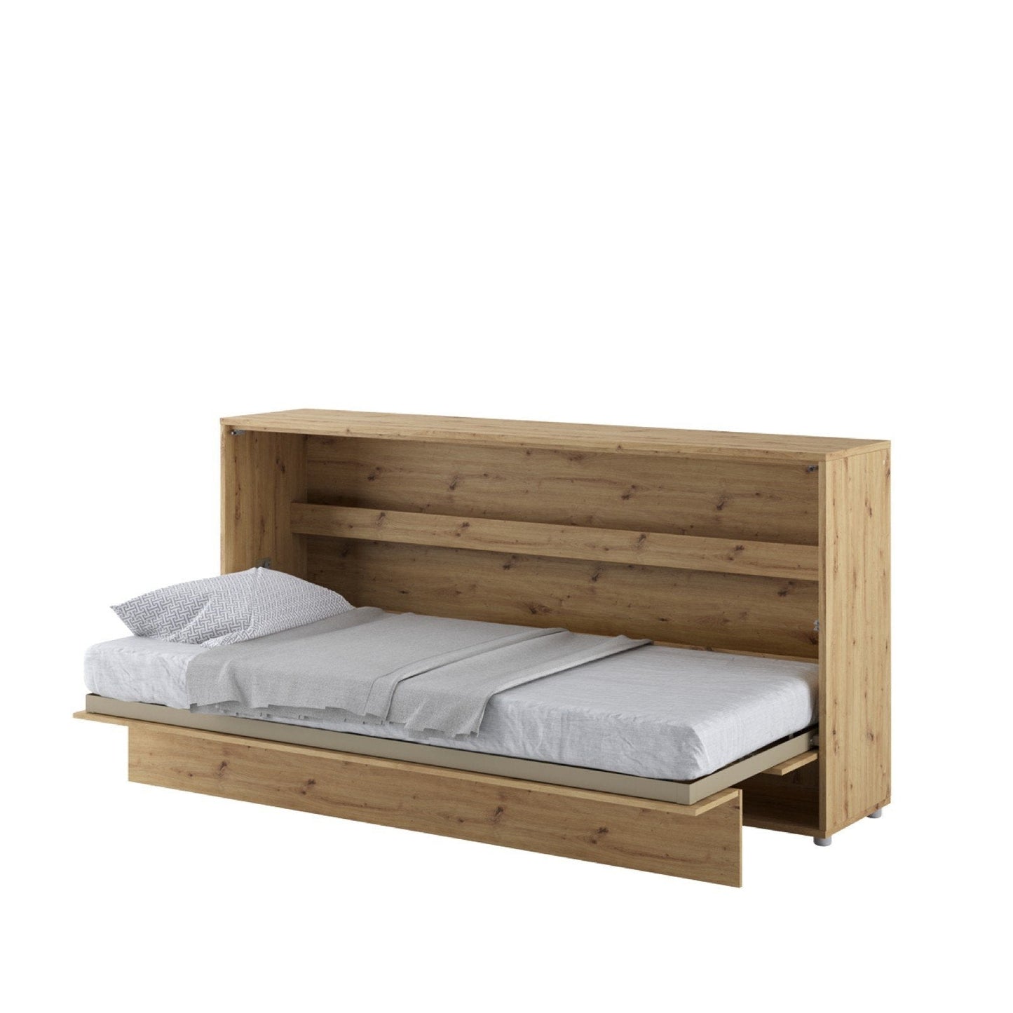 Horizontal Folding Wall Bed – Single 90cm | Hidden Pull Down Bed with Gas Soft-Close & Locking System