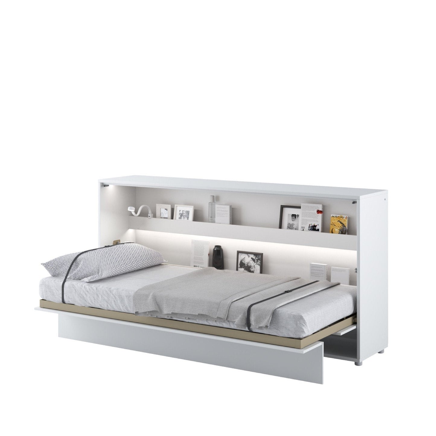 Horizontal Folding Wall Bed – Single 90cm | Hidden Pull Down Bed with Gas Soft-Close & Locking System