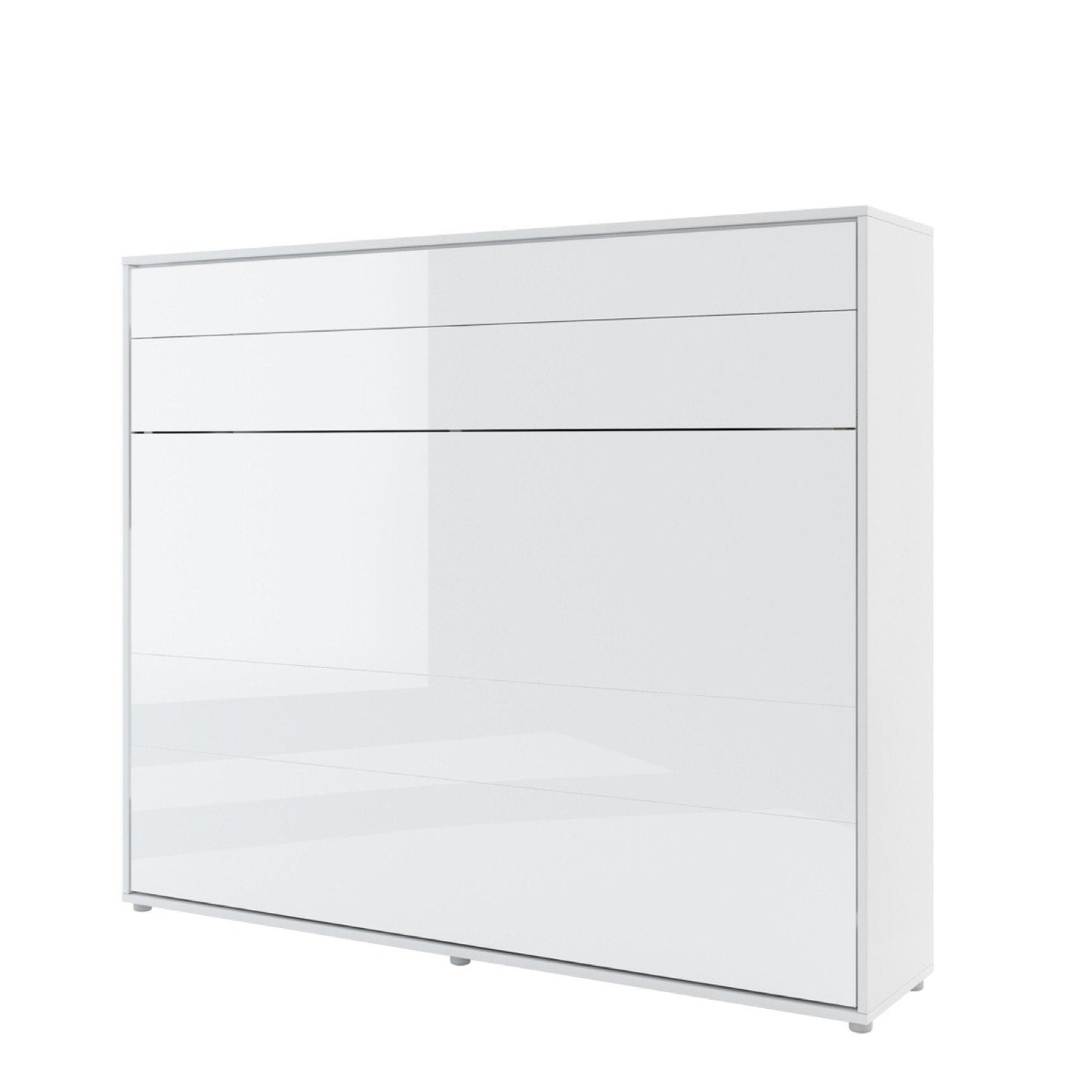 Horizontal Folding Wall Bed – EU King 160cm | Hidden Pull Down Bed with Shelves & Locking System