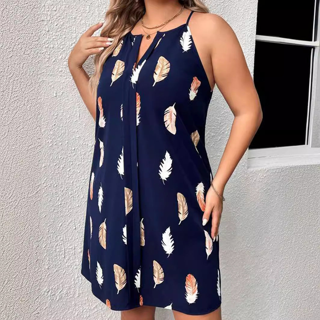 Fashionable Strap V-Neck Loose Dress For Women