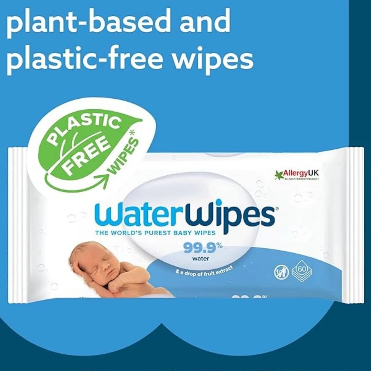 WaterWipes Sensitive Baby Wipes 6x60 pcs