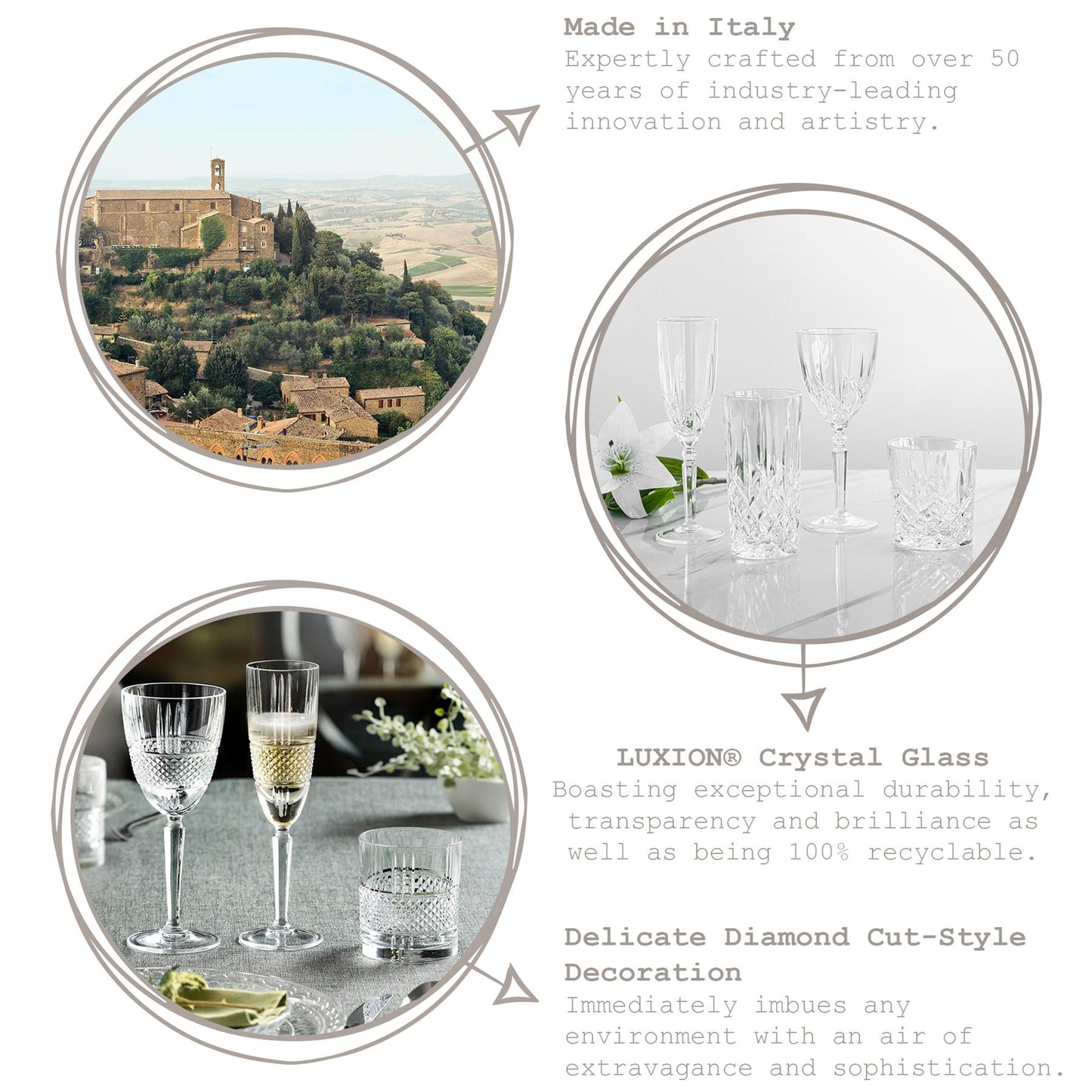 340ml Crystal Whisky Glasses - Pack of 6