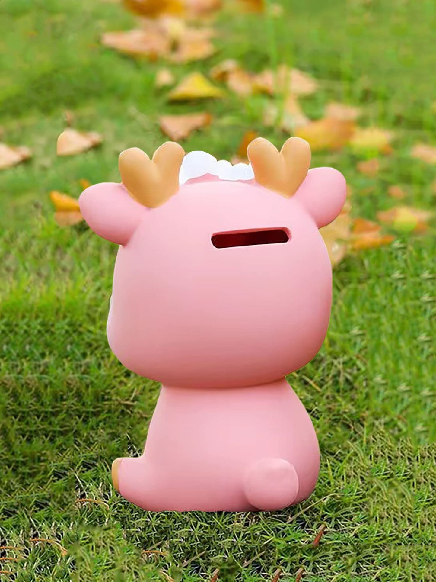BCIULASL Pink Deer Piggy Bank – Durable ABS Coin Box for Kids and Adults