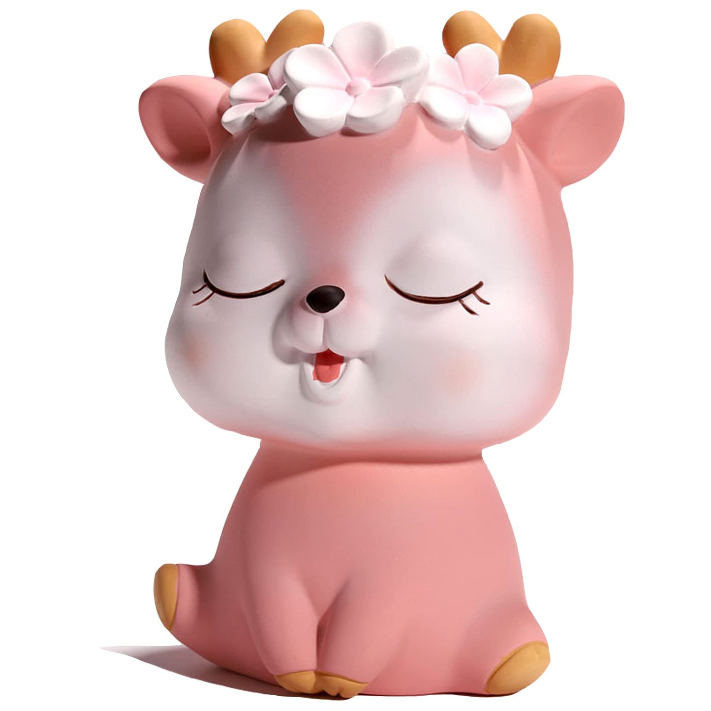 BCIULASL Pink Deer Piggy Bank – Durable ABS Coin Box for Kids and Adults