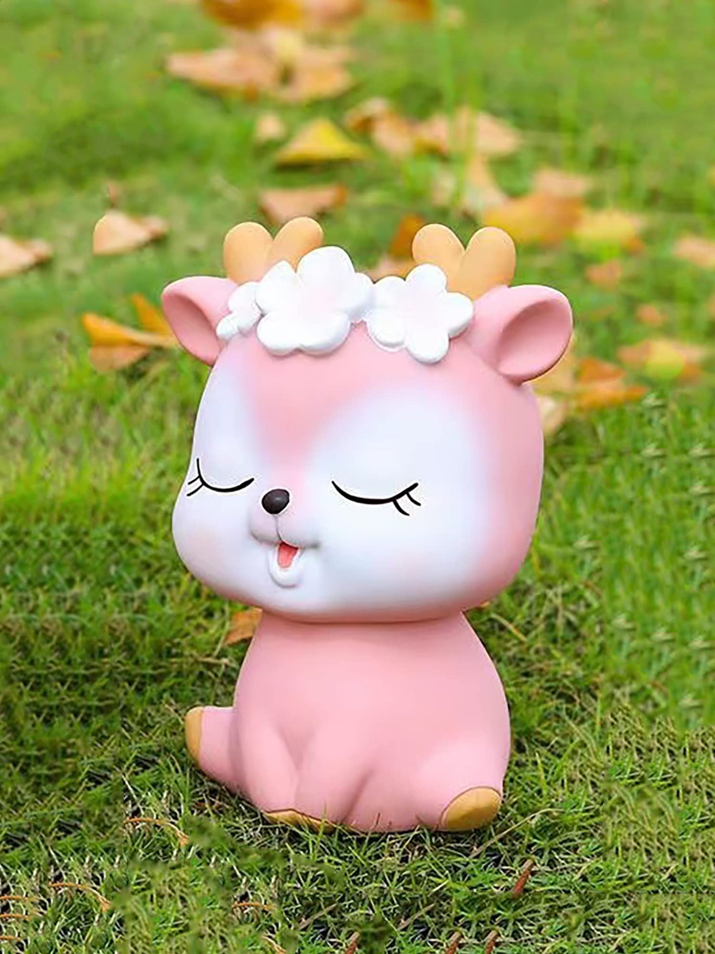 BCIULASL Pink Deer Piggy Bank – Durable ABS Coin Box for Kids and Adults